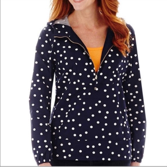 St John’s Bay Polka Dot Hoodie Navy Size Small - Picture 2 of 10